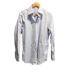 Brioni Light Blue Check Long Sleeve Brunico Men's Button Down Shirt Size 41